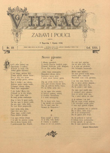 Vienac : zabavi i pouci. : 22,23(1890) / uredjuju V. Klaić i M. Maravić.