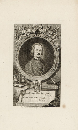 Maximilianus de Verhovacz Episcopvu Zagrabiensis   / Ant [Anton] Tischler.