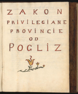 Zakon privilegirane provincie od Pogliz.
