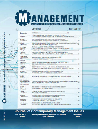 Management : journal of contemporary management issues : 25, 2 (2020) / editor-in-chief Nikša Alfirević.