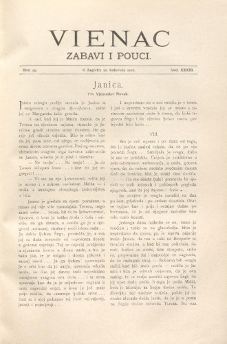 Vienac : zabavi i pouci. : 33,34(1901) / uredjuje Gjuro Arnold.