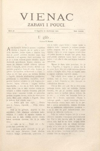 Vienac : zabavi i pouci. : 33,48(1901) / uredjuje Gjuro Arnold.