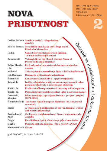 Nova prisutnost : časopis za intelektualna i duhovna pitanja : 20,2(2022) / glavna i odgovorna urednica, editor-in-chief Katica Knezović.