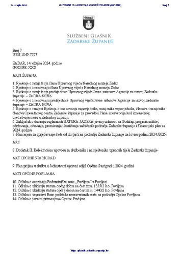 Službeni glasnik Zadarske županije : 31,7(2024)