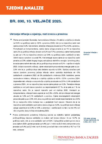 PBZ tjedne analize : 890(2025) / Privredna banka Zagreb.