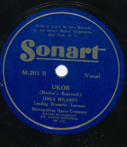 Ukor = Maiden's reproach /  Zinka Milanov, leading dramatic soprano
