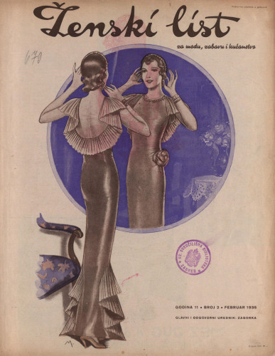 Ženski list   : za modu, zabavu i kućanstvo : 11, 2(1935)  / [glavni i odgovorni urednik [Marija Jurić] Zagorka].