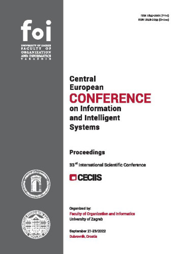 Central European Conference on Information and Intelligent Systems  : conference proceedings : 33(2022) / Faculty of Organization and Informatics ; editors Neven Vrček, Lourdes Guàrdia, Petra Grd.