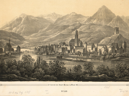 Ansicht der Stadt Meran in Tirol.