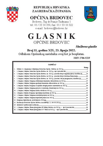 Glasnik Općine Brdovec : 19,11(2022)/  uredništvo Alen Prelec, Maja Coner i Daniel Bukovinski.