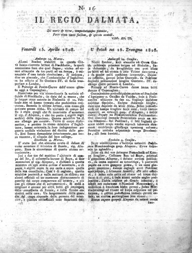 Il Regio Dalmata. : 16(1808)