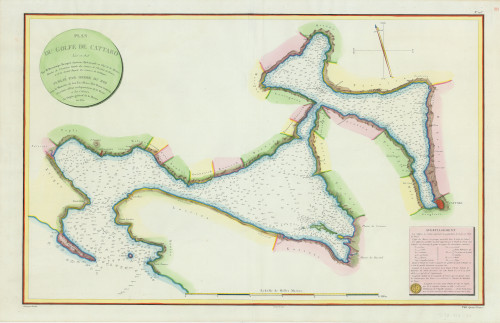 Plan du golfe de Cattaro   : Levé en 1808 : No. 105.  / par M. Beautemps-Beaupré ingénieur hydrographe en Chef de la Marine.