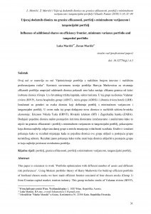 Utjecaj dodatnih dionica na granice efikasnosti, portfelj s minimalnom varijancom i tangencijalni portfelj /Luka Maričić, Zoran Maričić.