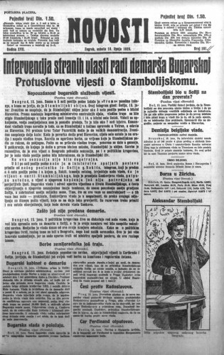 Novosti : 18,161(1923) / odgovorni urednik Lj. Z. Kara.
