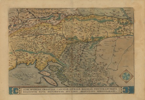 Schlavoniae, Croatiae, Carniae, Istriae Bosniae finitimarumque regionum nova descriptio / auctore Augustino Hirsvogelio.