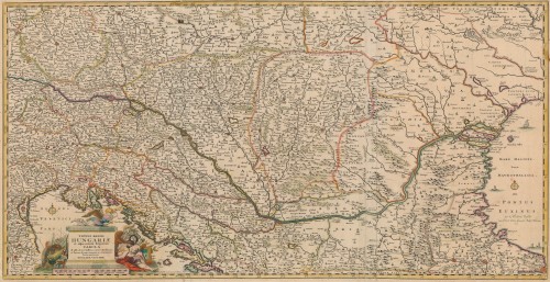 Totius Regni Hungariae et adjacentium regionum tabula : a.o 1685 ob res bellicas inter Christianos et Turcas / de novo corecta ac innummeris locis aucta per Nicolaum Visscher.