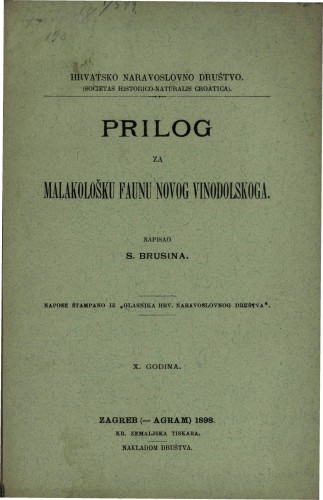 Prilog za malakološku faunu Novog Vinodolskoga / napisao S. Brusina.