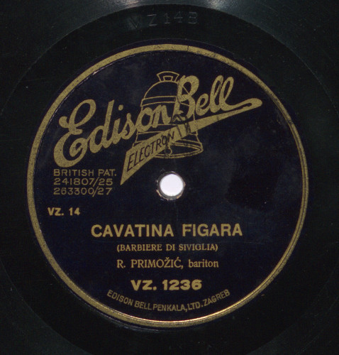 Cavatina Figara  : Barbiere di Siviglia / [Gioachino Rossini] ; R. Primožić, bariton ; Orkestar zagreb. opere