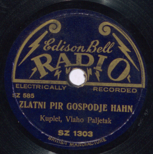Zlatni pir gospodje Hahn  : kuplet / pjeva Vlaho Paljetak uz pratnju glasovira.