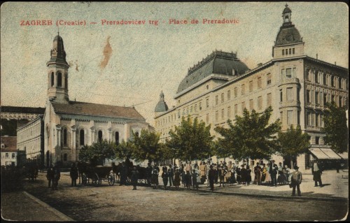 Zagreb (Croatie) : Preradovićev trg = Place de Preradović.