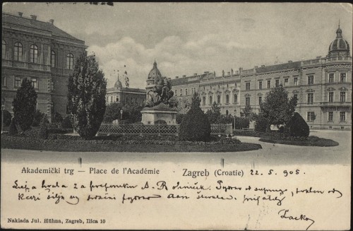 Akademički trg  : Place de l'Académie : Zagreb (Croatie).
