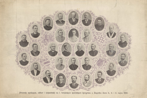 [Sudionici Prvog hrvatskog katoličkog sastanka 1900]  / Tiskara Antuna Scholza.