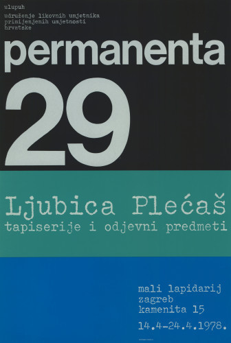 Permanenta 29 : Ljubica Plećaš / [Ivan Picelj].
