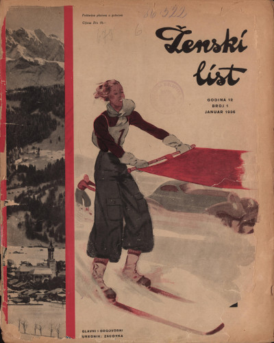 Ženski list   : za modu, zabavu i kućanstvo : 12, 1(1936)  / [glavni i odgovorni urednik [Marija Jurić] Zagorka].