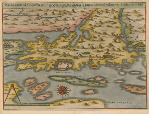 Tafel der Stätte und Herschafften Zara und Sebenico in Dalmatia gelegen...   / [Matthaeus Merian].
