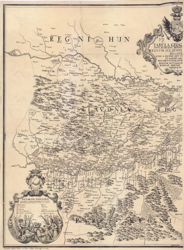 Tabula geographica nova et exacta distincte exhibens regnum Slavoniae, cum Syrmii ducatu :