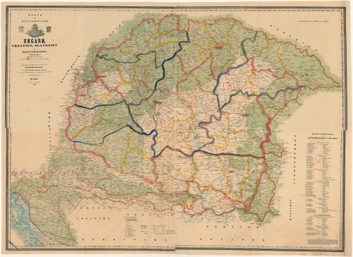 Karte der Königreiche Ungarn, Croatien, Slavonien und den Militairgrenzen / herausgegeben vom Geographen Franz Raffelsperger