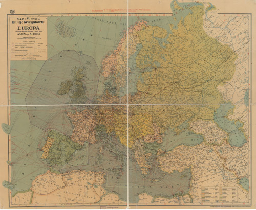 Mittelbach's Billige Kriegskarte von Europa : mit den angrenzenden Teilen von Asien und Afrika.