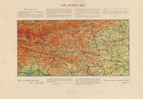 Naša severna meja / zemljovid izdelal Geografski institut Jugoslavenske armade ; spremno besedilo Jože Župančič.