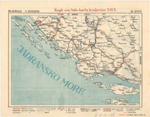Kugli-eva Auto-karta kraljevine S.H.S.  : IX Split.