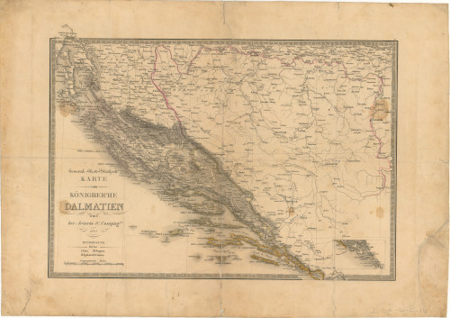 General-Post und Strassen Karte vom Königreiche Dalmatien  / J. List sc