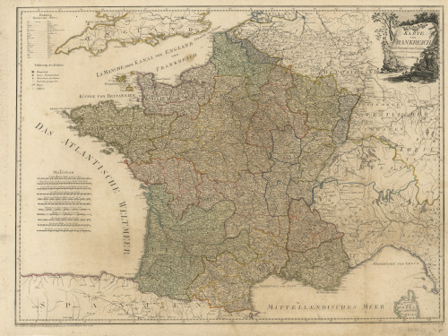 Karte von Frankreich  : nach Cassini und Jullen / neu verzeichnet und herausgegeben von Franz Joh. Jos. von Reilly ; gestochen von Ant. Amon