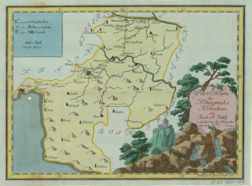 Post Karte des Königreichs Kroatien  / von Jacob A. Jeckl, F. Mül. sc