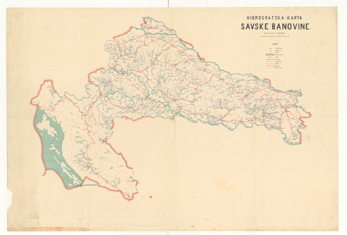 Hidrografska karta Savske banovine. 