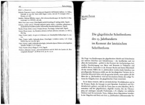 Die glagolitische Schriftreform des 13. Jahrhunderts im Kontext der lateinischen Schriftreform  Mateo Žagar