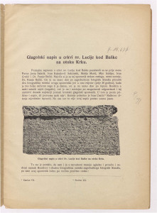 Glagolski napis u crkvi sv. Lucije kod Baške na otoku Krku  [R. Strohal].