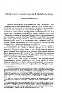 Najstariji tekst hrvatskoglagoljskih Makabejskih knjiga  Vesna Badurina-Stipčević