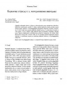 Kajkavski utjecaj u 2. novljanskome brevijaru  Marinka Šimić