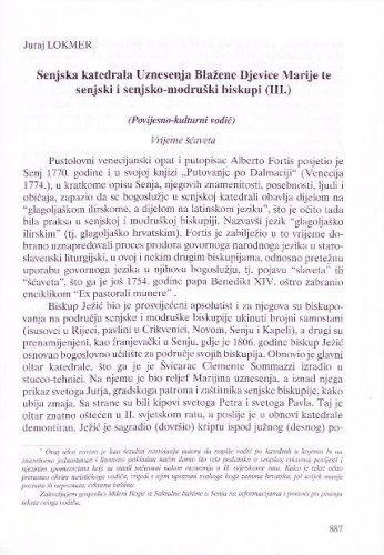 Senjska katedrala Uznesenja Blažene Djevice Marije te senjski i senjsko-modruški biskupi  (III) : (povijesno-kulturni vodič)  / Juraj Lokmer.