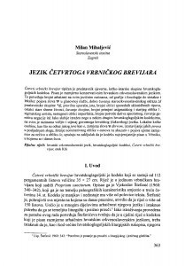Jezik Četvrtoga vrbničkog brevijara  Milan Mihaljević
