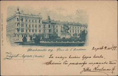 Zagreb - Agram (Croatie) : Akademički trg = Place de l' Académie.