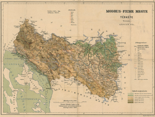 Modrus - Fiume megye térképe   / tervezte Gönczy Pál.
