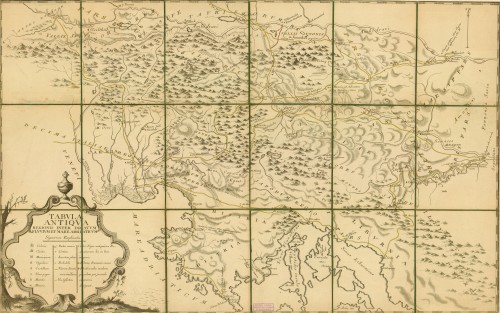 Tabula antiqua   : regionis inter Dravum fluvium et Mare Adriaticum.