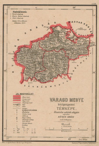Varasd Megye   : közigazgatási térképe  / rajzolta Hátsek Ignácz.