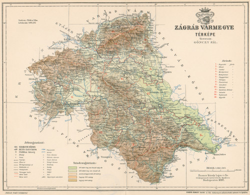 Zágráb vármegye térképe   / tervezte Gönczy Pál.