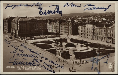 Zagreb : Dio Mihanovićeve ulica / Hotel et Terase Esplanade.